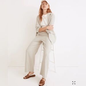 Madewell Cream/ Light Green Wide Leg Pants XL